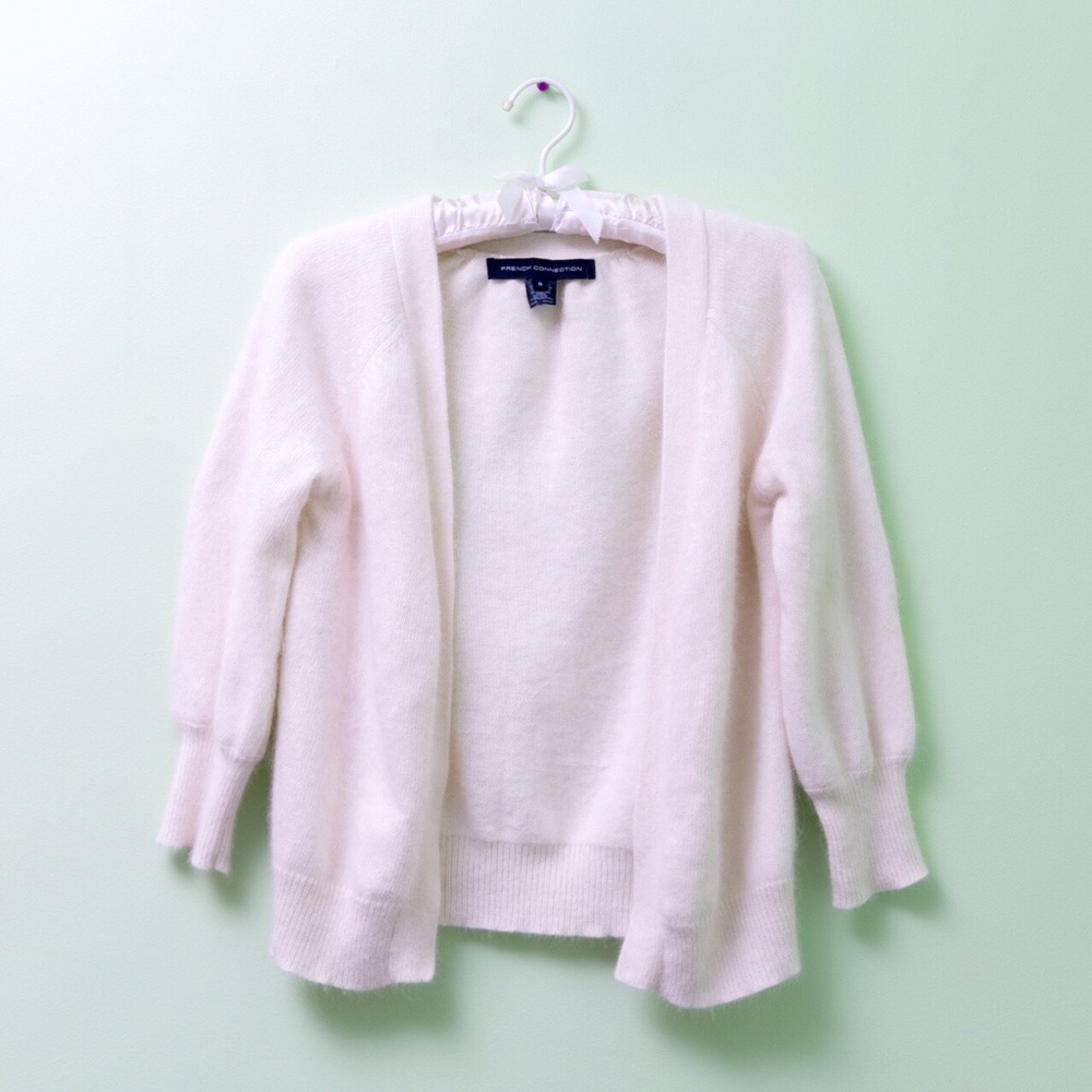 French Connection 3/4 sleeve off white cardigan